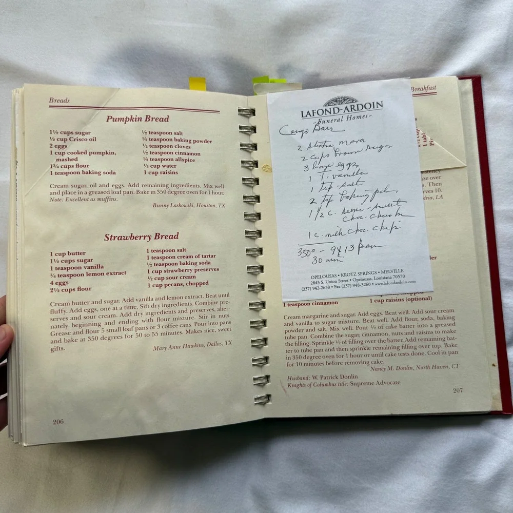 The Bishop's Bounty Cookbook First Edition St Marys Alexandria Louisiana 1999